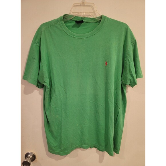 Vintage 90s Polo Ralph Lauren Tshirt M Lime Green - Picture 1 of 11